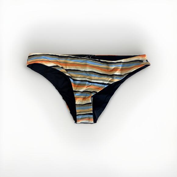 New Prana Swim Bottom Gemma Reversible S Striped‎ Black - Picture 1 of 8